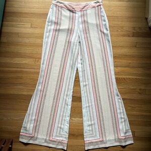 Bisou Bisou Womens Palazzo Pants High Waisted Wide Leg Size S Colorful Boho Chic